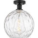 Edison Athens Water Glass 1 Light 10 inch Matte Black Semi-Flush Mount Ceiling Light