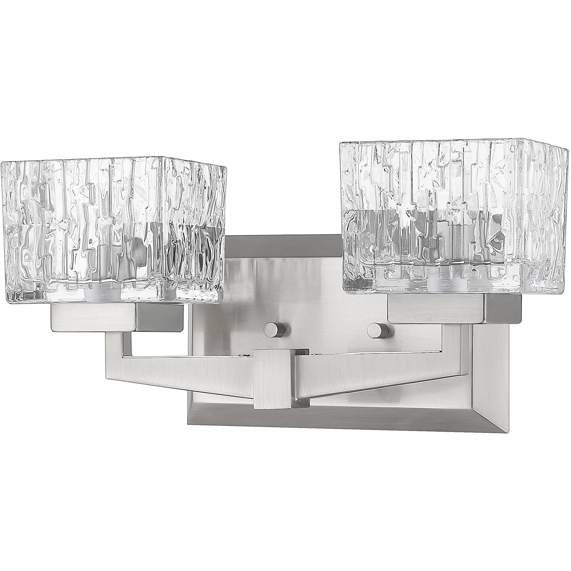 Rubicon 2 Light 13.5 inch Brushed Nickel Vanity Wall Light in G9