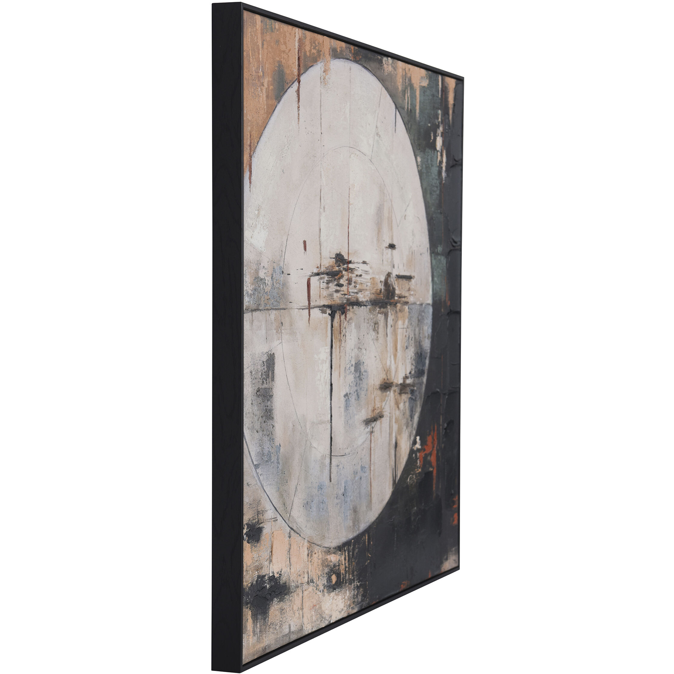 Moon Movement Multi - White and Blue and Black and Beige and Orange Wall Art