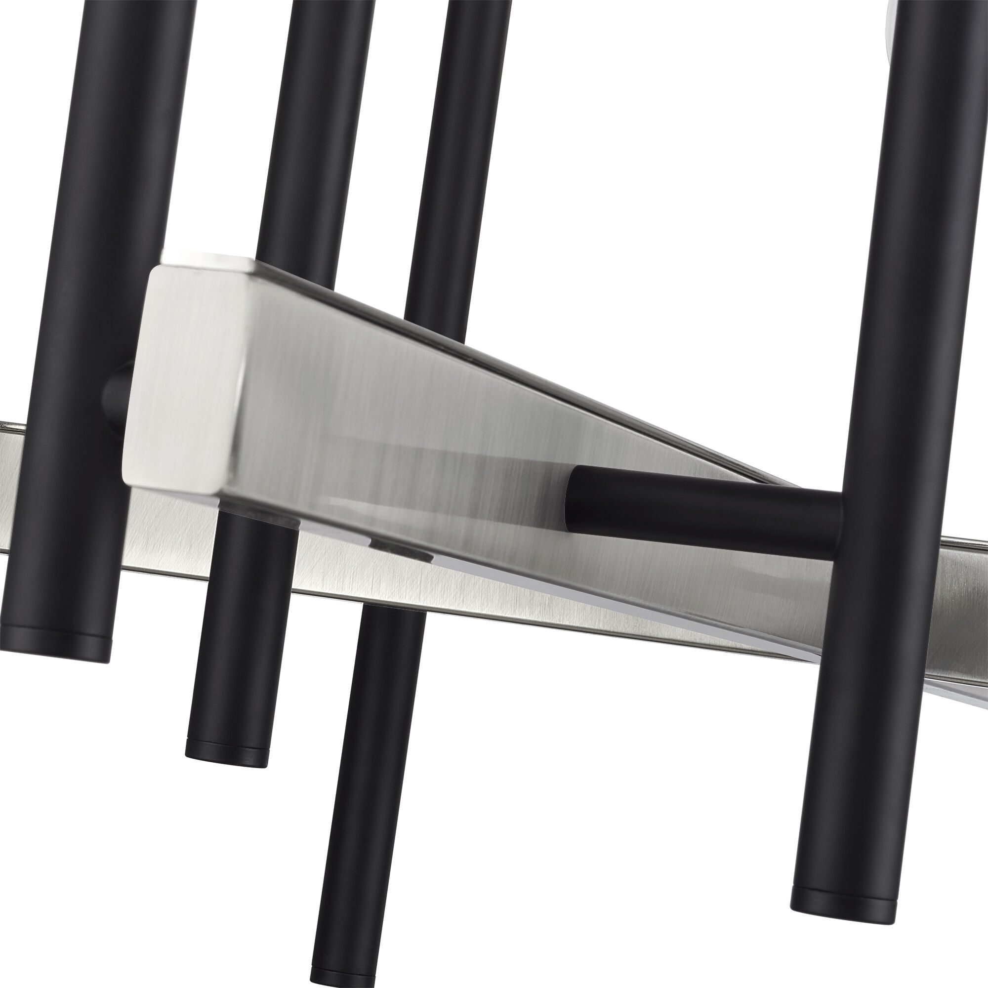 Denmark 12 Light 42 inch Black with Brushed Nickel Accents Foyer Chandelier Ceiling Light