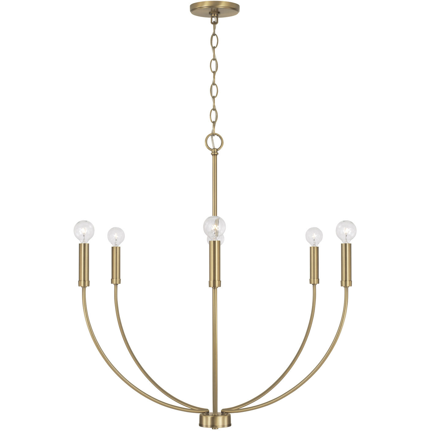Ansley 6 Light 30.25 inch Aged Brass Chandelier Ceiling Light