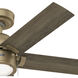 Erling 44 inch Burnished Brass with Warm Grey Oak Blades Ceiling Fan