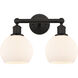 Edison Athens 2 Light 15 inch Oil Rubbed Bronze Bath Vanity Light Wall Light in Matte White Glass