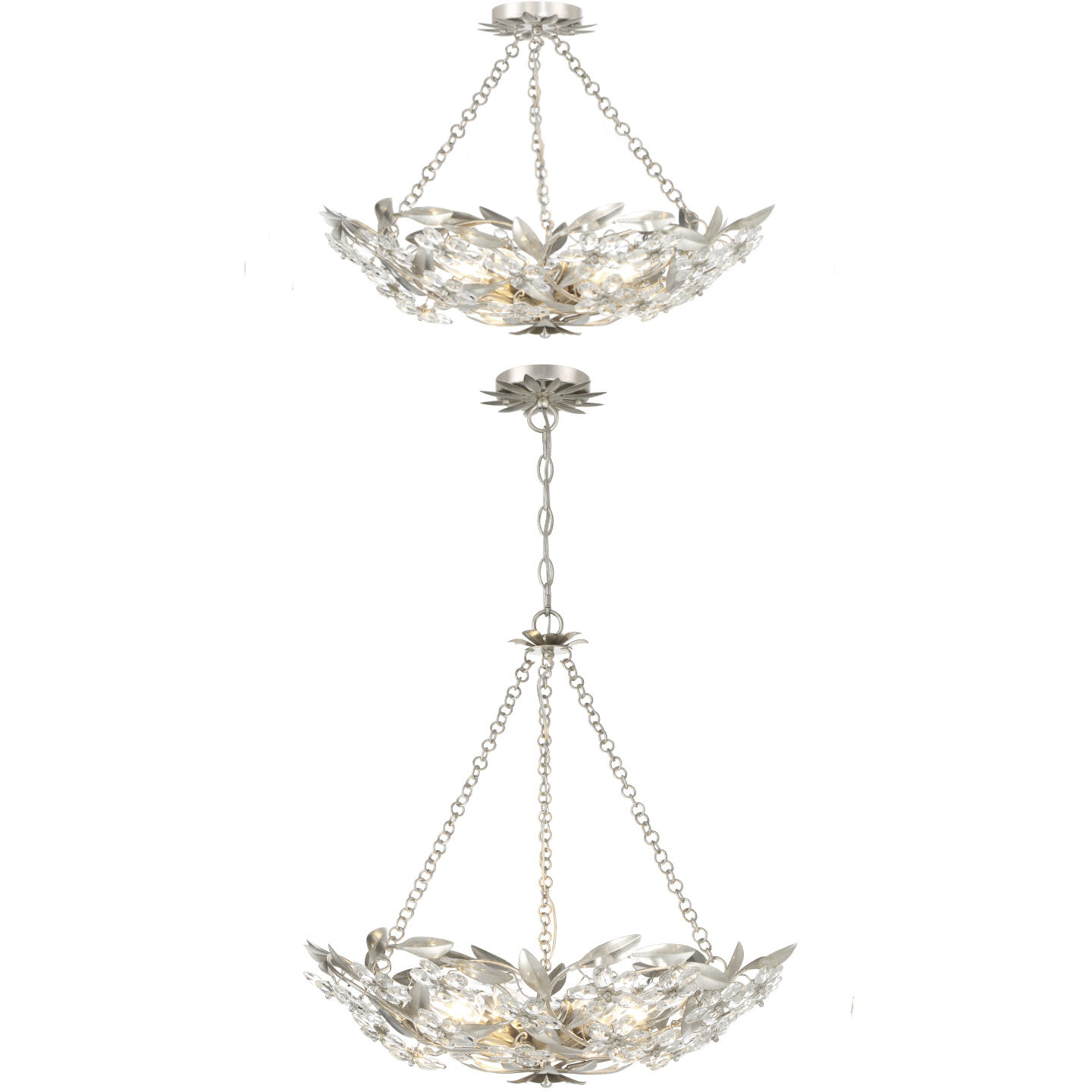 Marselle 6 Light 24 inch Antique Silver Chandelier Ceiling Light