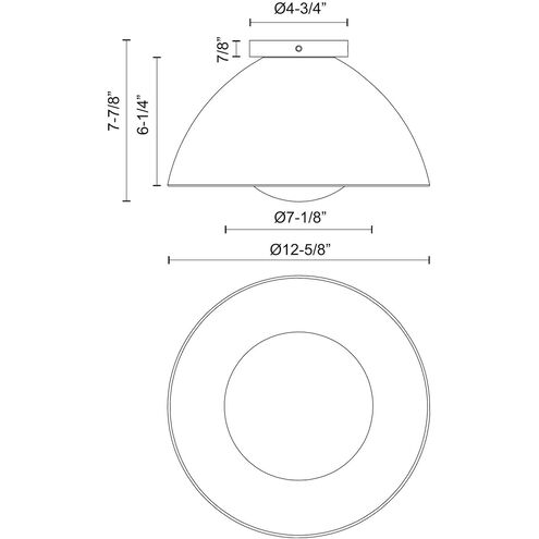 Alora Mood Haven 1 Light 12.63 inch Matte Black Flush Mount Ceiling Light