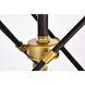 Axel 6 Light 17 inch Black and Brass Semi Flush Mount Ceiling Light