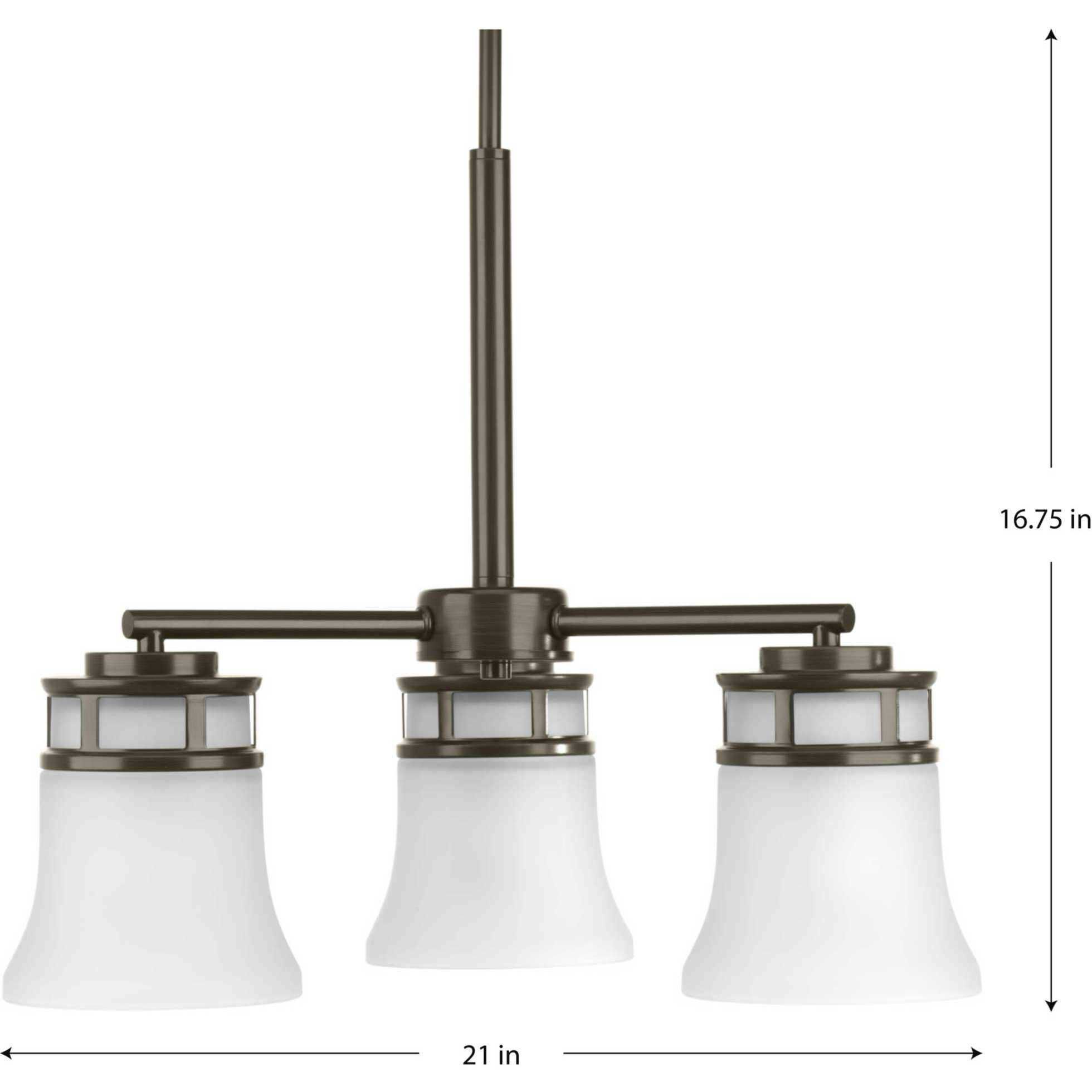 Cascadia 3 Light 21 inch Antique Bronze Chandelier Ceiling Light