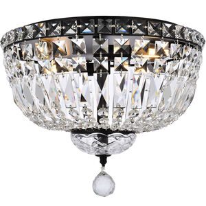 Tranquil 4 Light 14 inch Black and Clear Flush Mount Ceiling Light