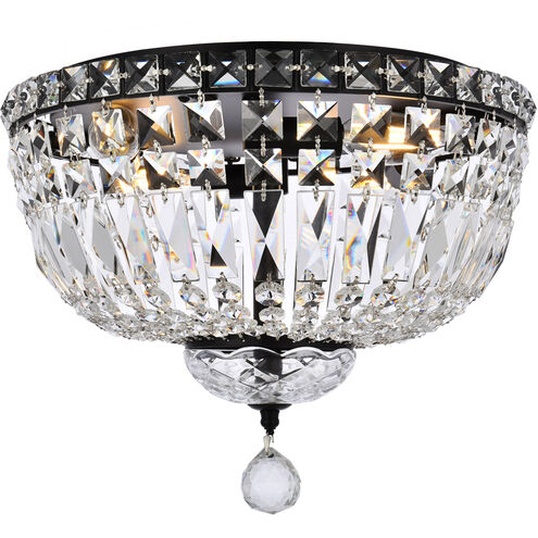 Tranquil 4 Light 14 inch Black and Clear Flush Mount Ceiling Light