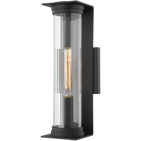 Presley 1 Light 18 inch Textured Black Outdoor Wall Sconce, Medium