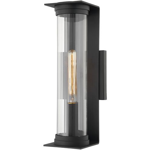 Presley 1 Light 18 inch Textured Black Outdoor Wall Sconce, Medium