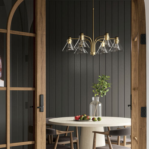 Greer 6 Light 33 inch Aged Brass Chandelier Ceiling Light