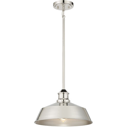 Vintage 1 Light 14 inch Polished Nickel Pendant Ceiling Light