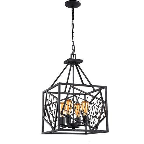 Plexus 4 Light 15 inch Rustic Iron Pendant Ceiling Light