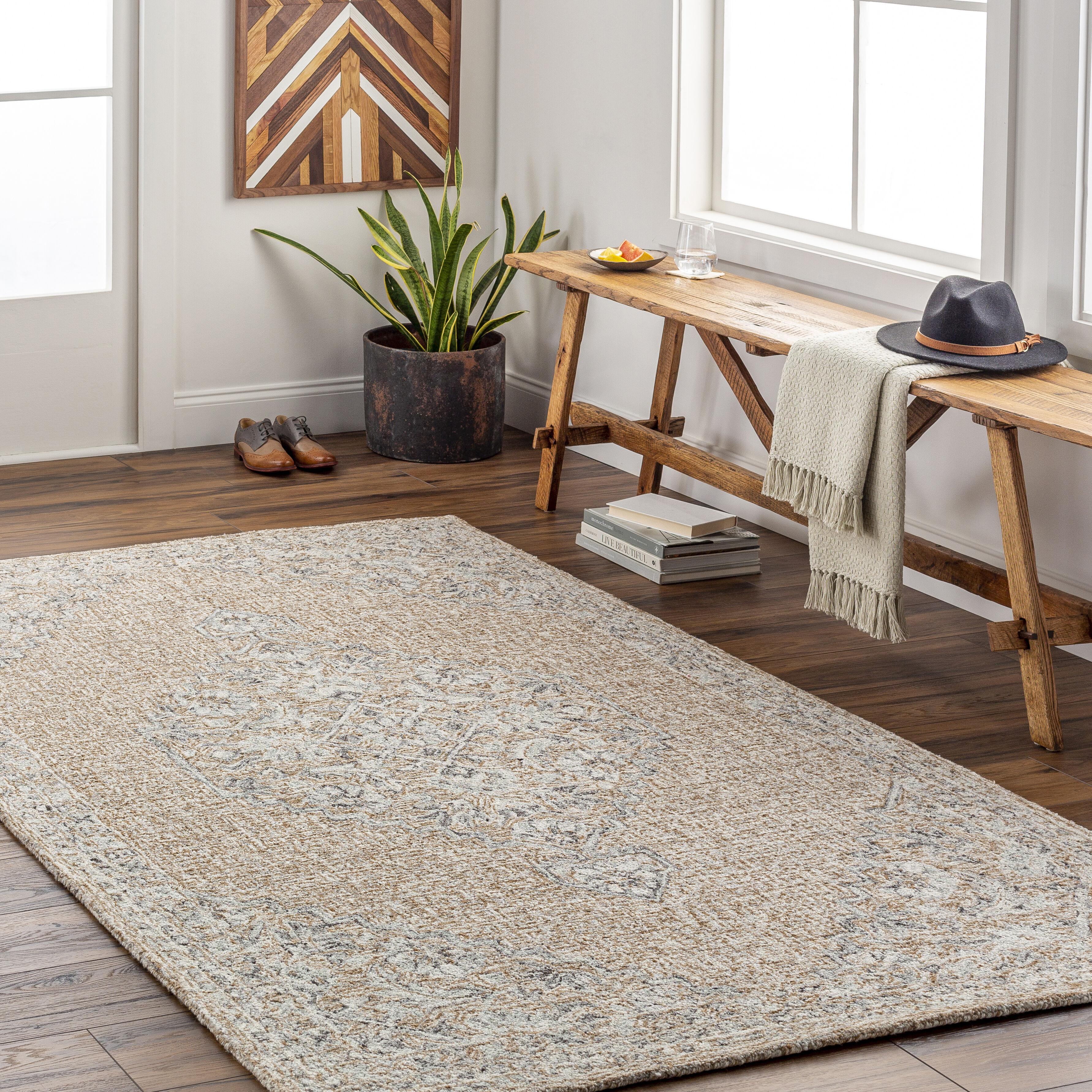 Symphony 36 X 24 inch Camel Rug in 2 x 3, Rectangle