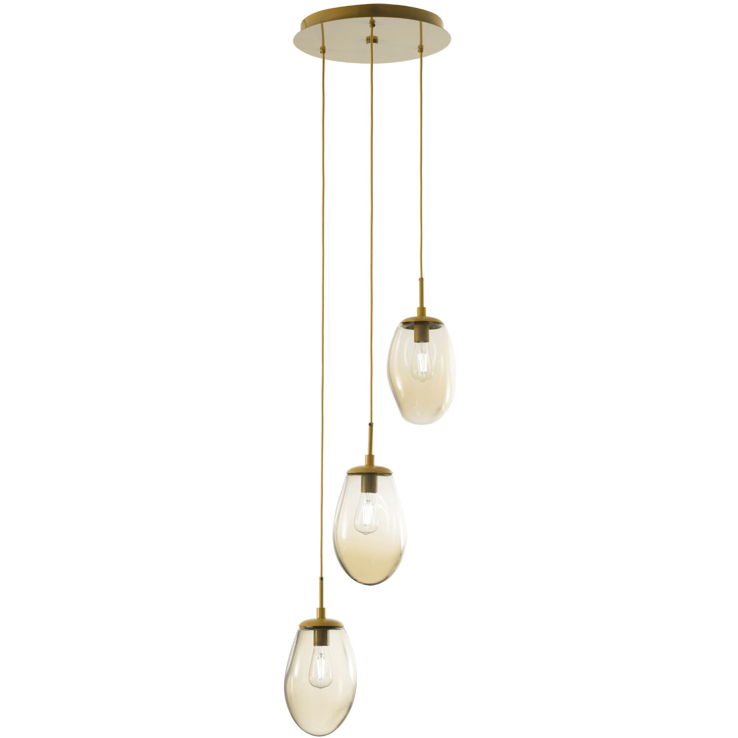 Meteo Incandescent 3 Light Beige Silver Chandelier Ceiling Light, Round Multi-Port