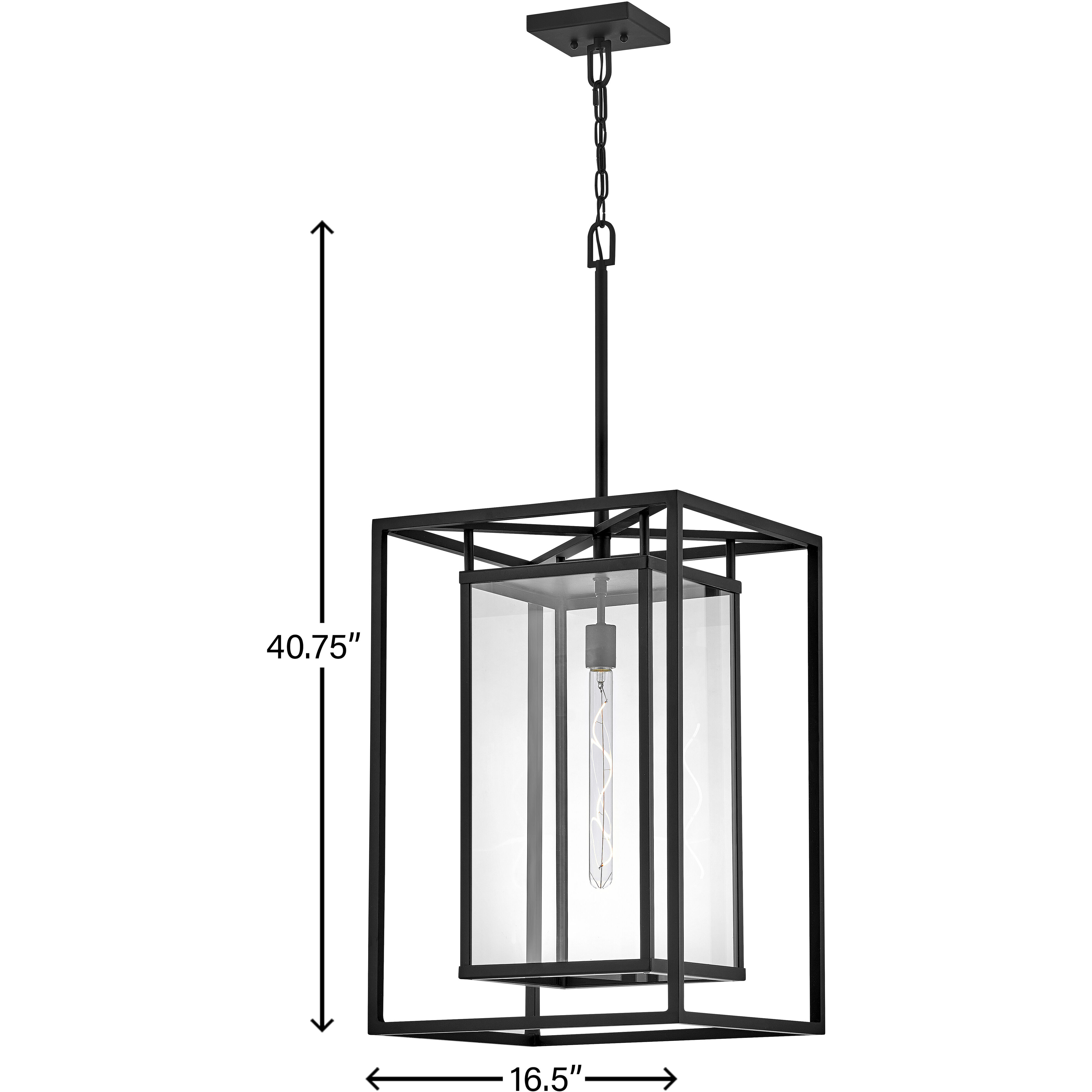 Open Air Max LED 17 inch Black Outdoor Hanging Lantern