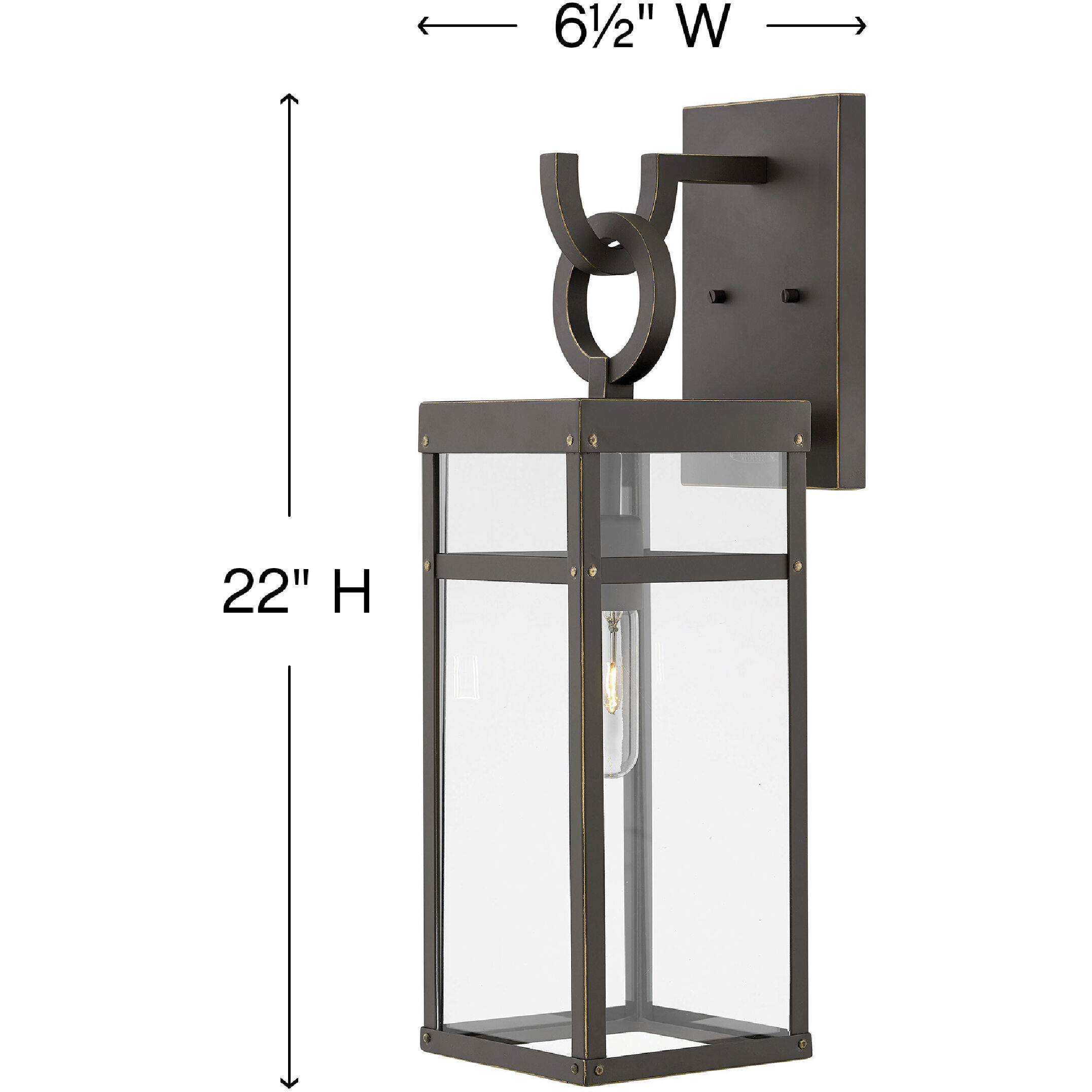 Estate Series Porter Outdoor Wall Mount Lantern in Oil Rubbed Bronze, Non-LED, Open Air
