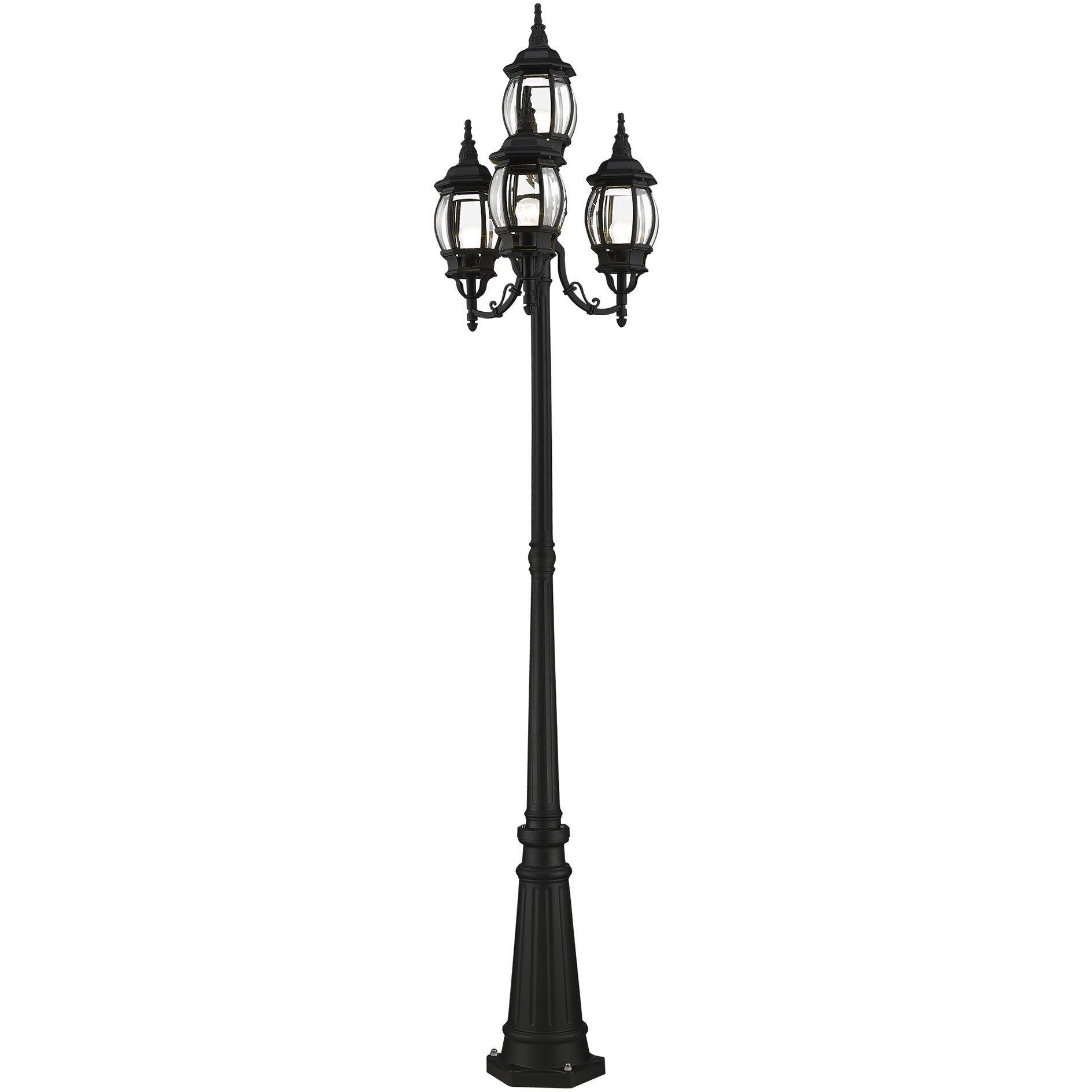 Frontenac 4 Light 93 inch Textured Black Outdoor Post Light