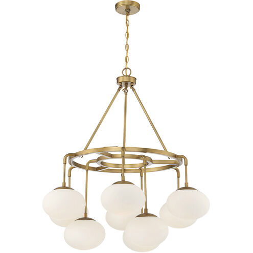 Modern 9 Light 34 inch Natural Brass Chandelier Ceiling Light