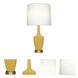 Emma 34.25 inch 150 watt Sunset Yellow Glazed Ceramic with Warm Brass Table Lamp Portable Light
