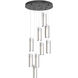 Exos Glass 9 Light 20.5 inch Black Pendant Ceiling Light in Opal, Standard Pipe