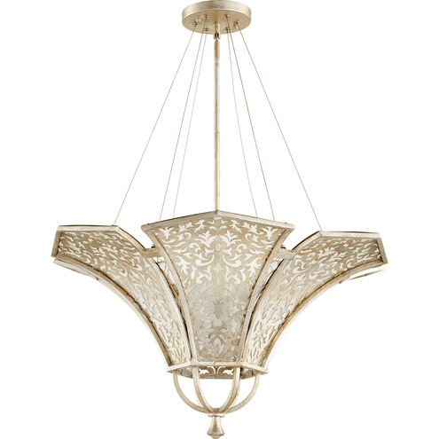 Bastille 4 Light 29 inch Aged Silver Leaf Pendant Ceiling Light