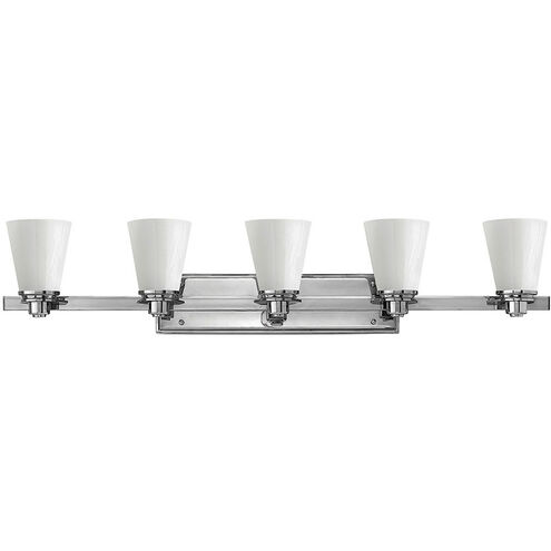 Avon 5 Light 40.25 inch Chrome Vanity Light Wall Light in Cased Opal