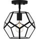 Kinslee 1 Light 10 inch Matte Black Semi-Flush Mount Ceiling Light