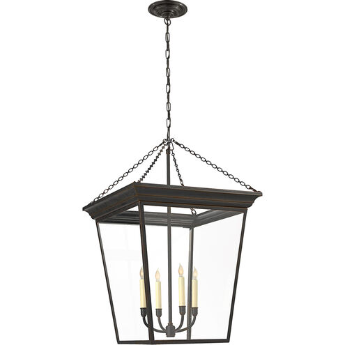 Chapman & Myers Cornice 4 Light 20 inch Bronze Lantern Pendant Ceiling Light, Large