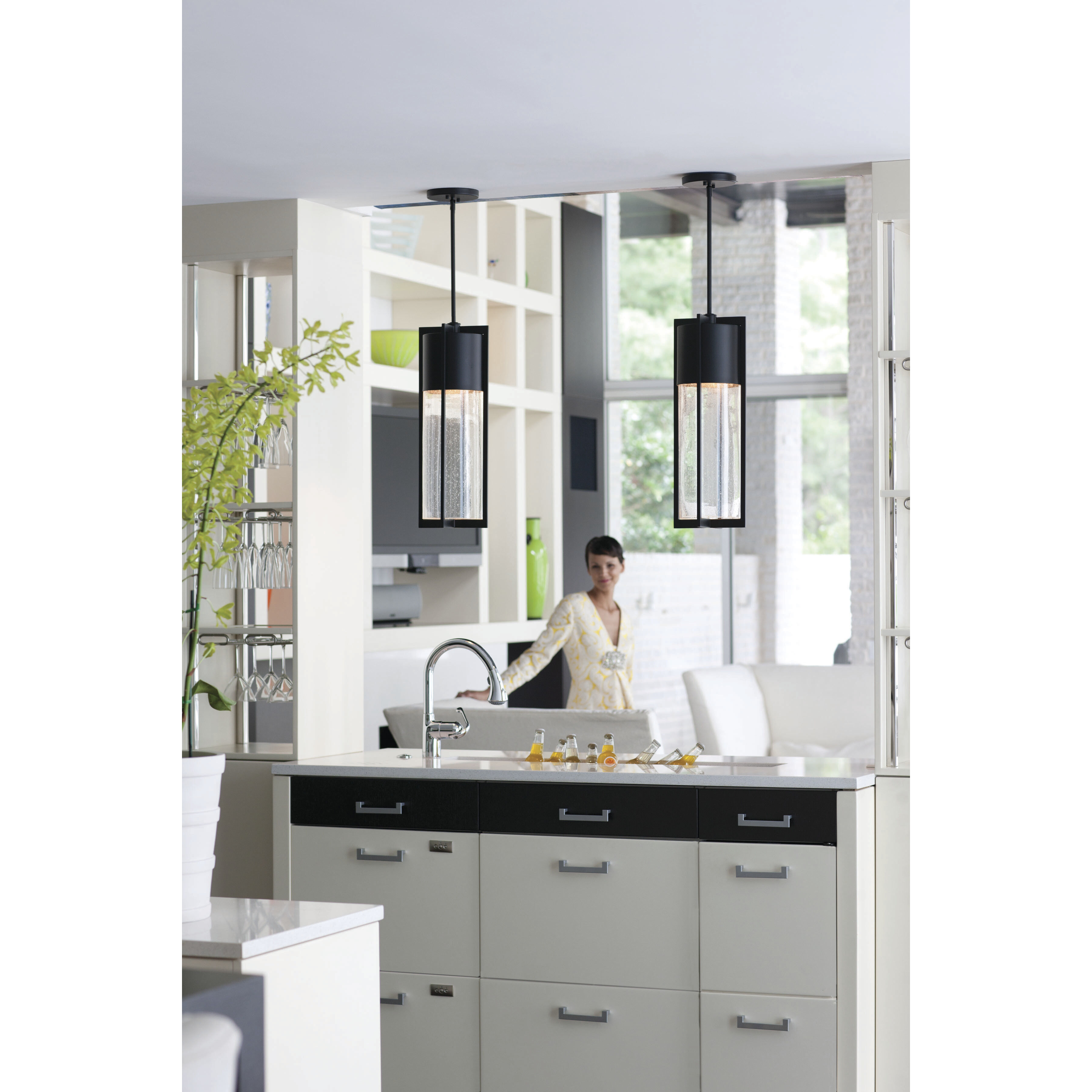 Shelter LED 8 inch Black Outdoor Hanging Lantern, Extra Large