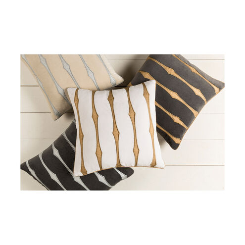 Graphic Stripe 22 X 22 inch Charcoal/Tan/Wheat Pillow Kit