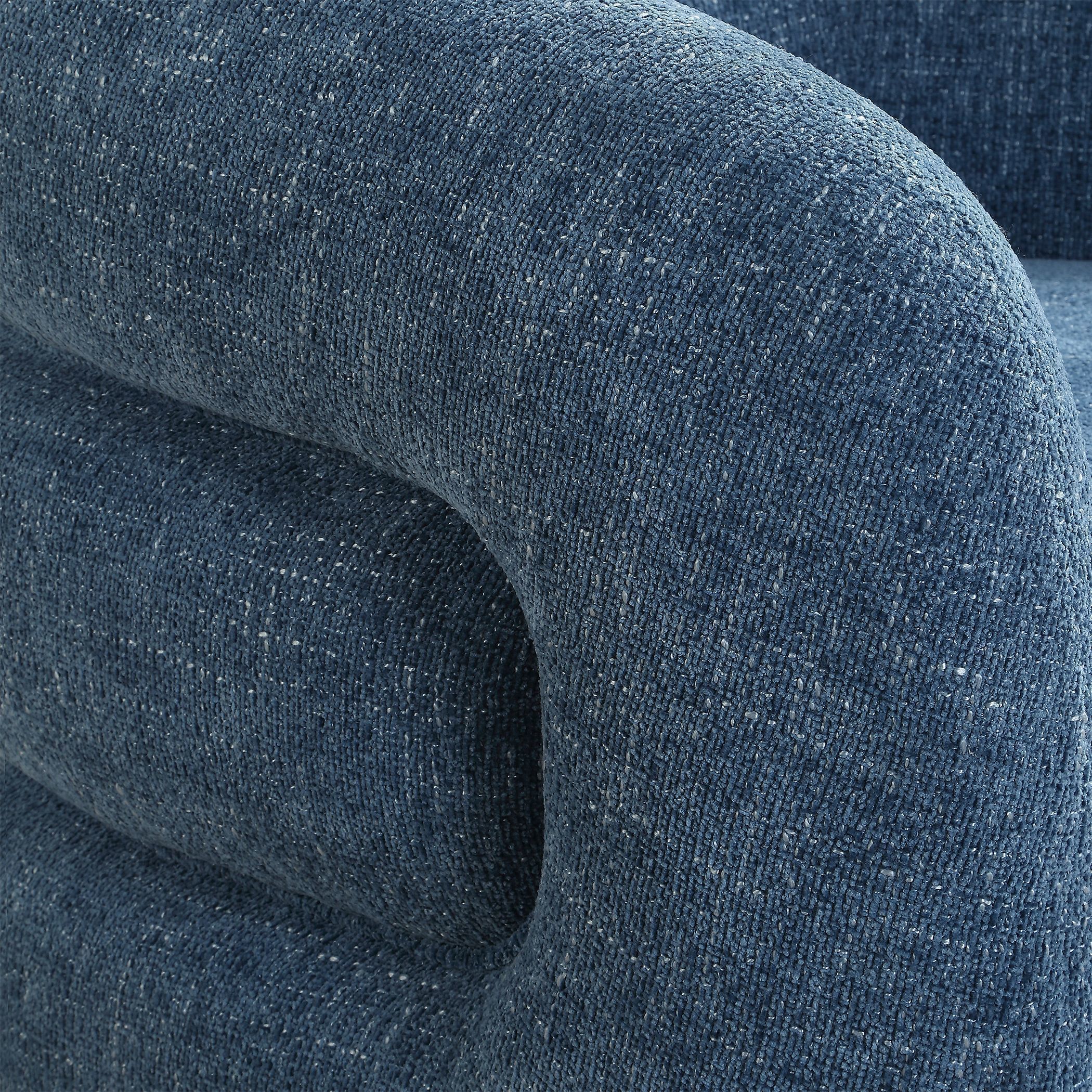 Junie Black and Blueberry Swivel Barrel Chair