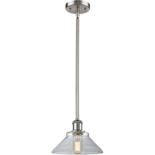 Ballston Orwell 1 Light 8 inch Brushed Satin Nickel Pendant Ceiling Light in Clear Glass, Ballston