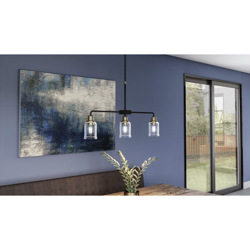 Cox 3 Light 36 inch Matte Black Island Light Ceiling Light