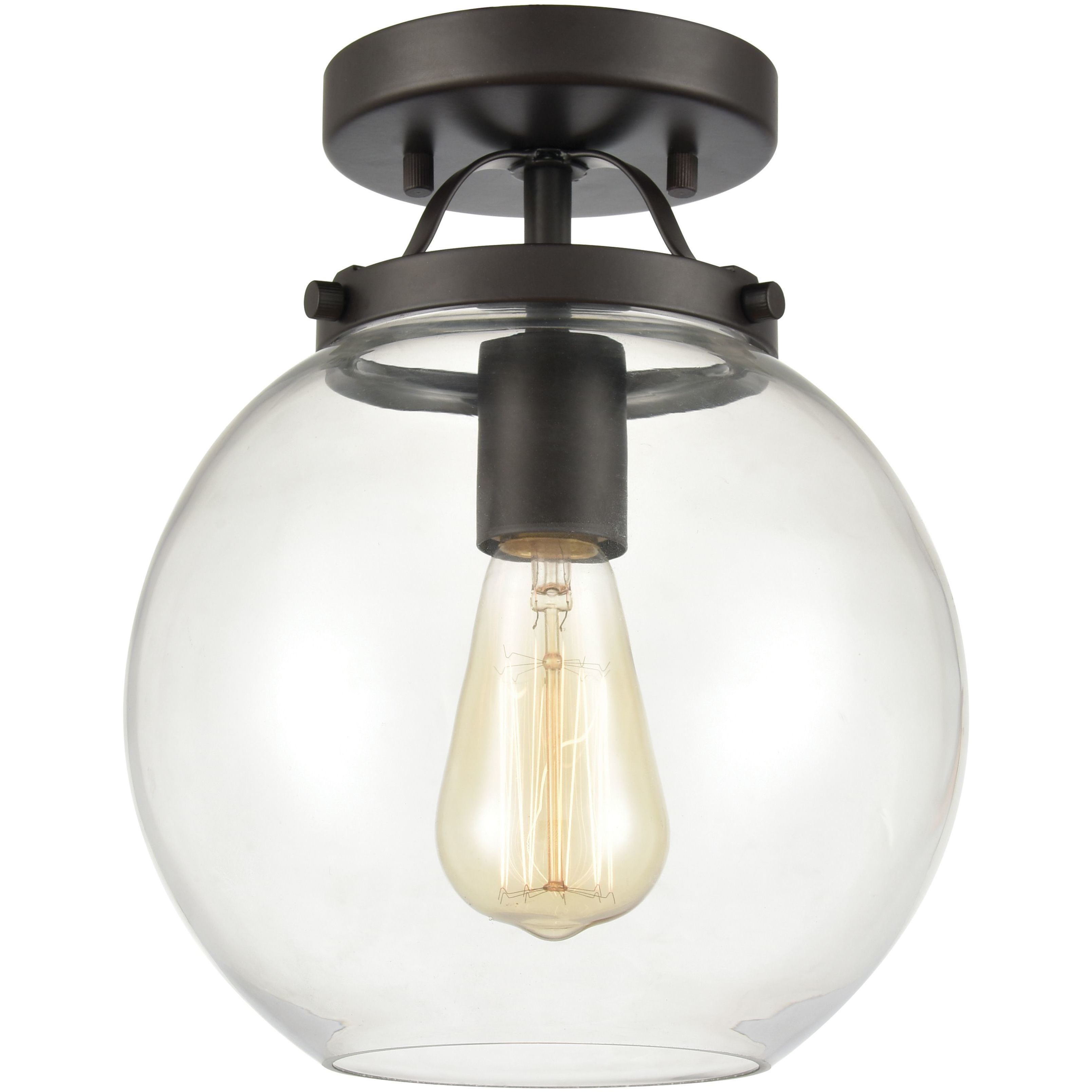 Bernice 1 Light 9 inch Oil Rubbed Bronze Semi Flush Mount Ceiling Light