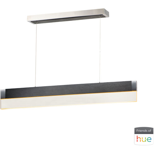 iBar LED 1 inch Brushed Black Pendant Ceiling Light in Brushed Aluminum and Polished Chrome