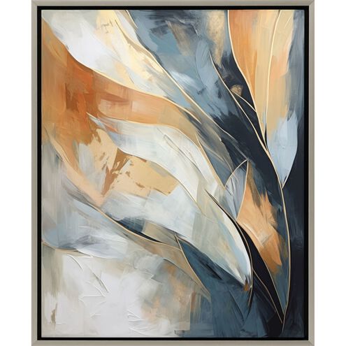 Abstract Collection Brushed Silver Floater Frame Canvas