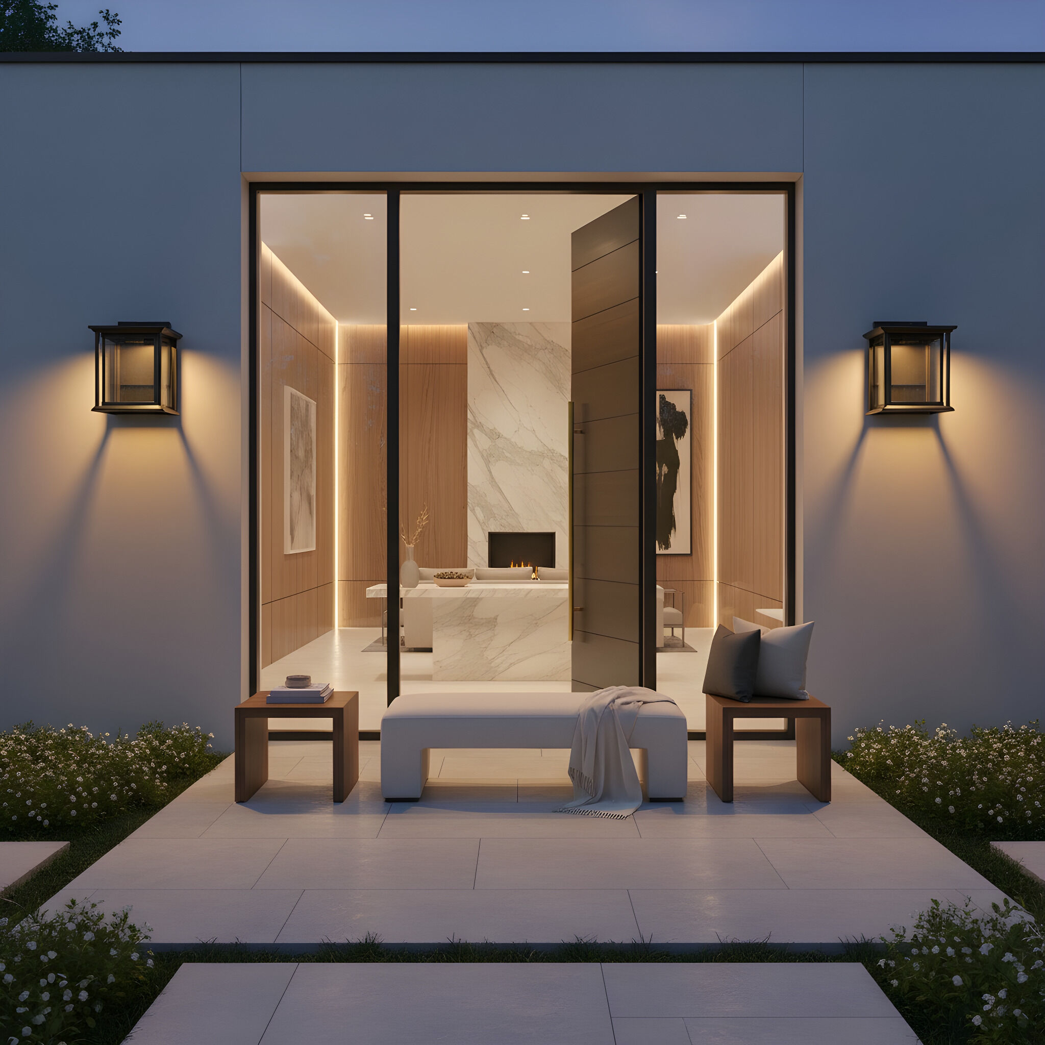 Audley LED 10 inch Antique Bronze Outdoor Wall Lantern in Clear Glass, Small