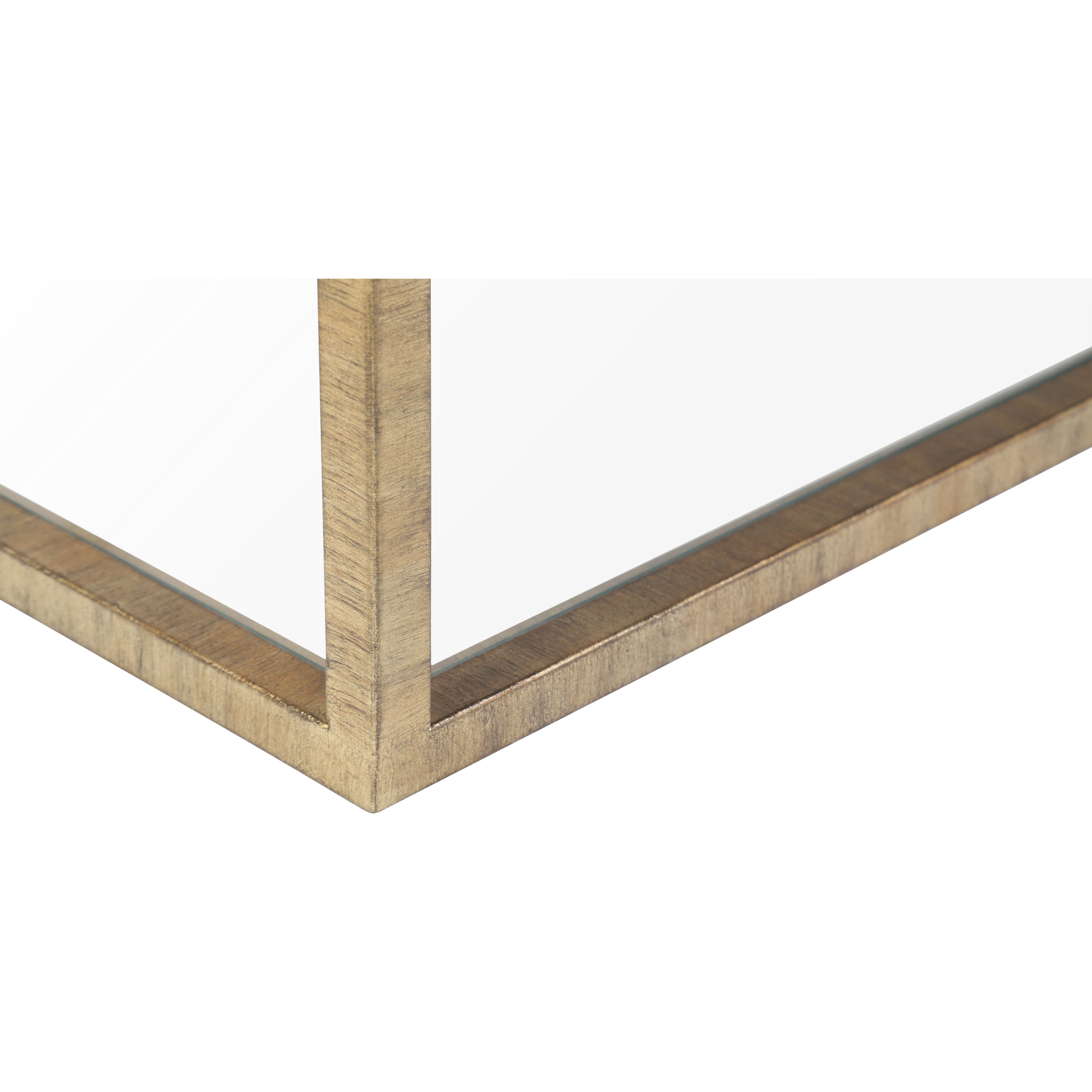 Strie 54 X 34 inch Antique Brass with Clear Coffee Table