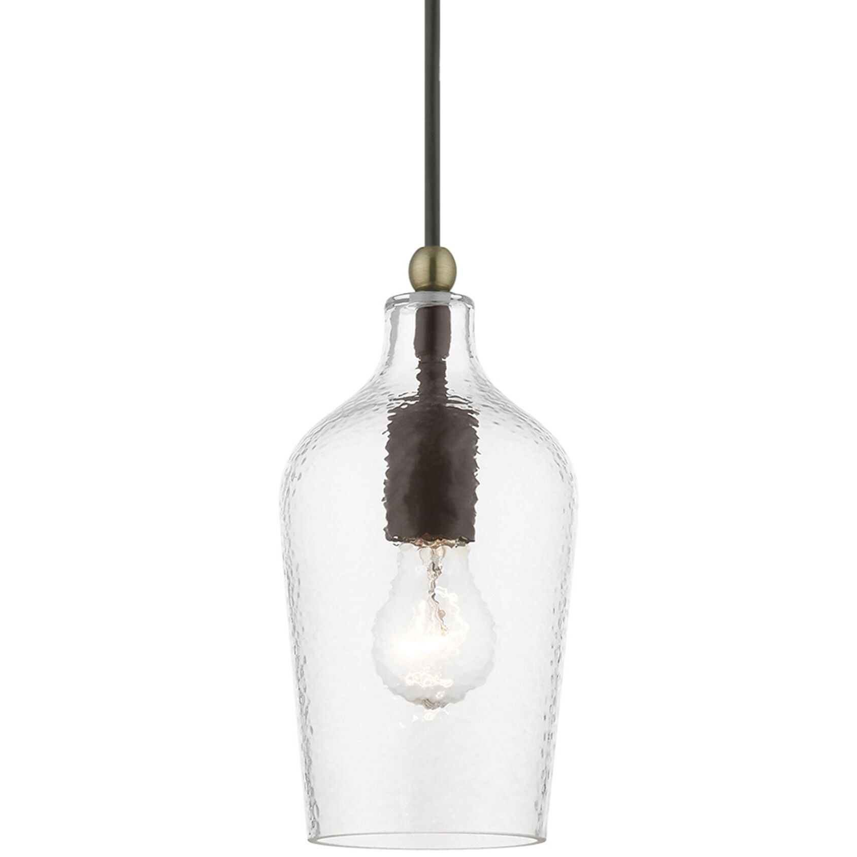 Avery 1 Light 5 inch Bronze with Antique Brass Accent Mini Pendant Ceiling Light