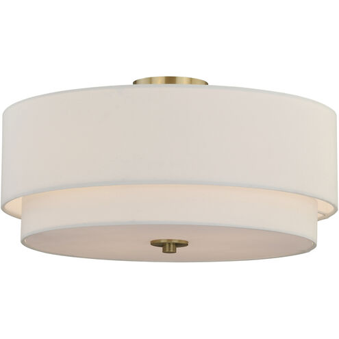 Burnaby LED 20.5 inch Matte Brass Semi-Flush Mount Ceiling Light