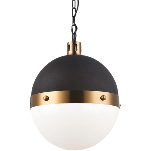 Torino 3 Light 14 inch Aged Gold Brass Pendant Ceiling Light in Aged Gold Brass and Opal Glass