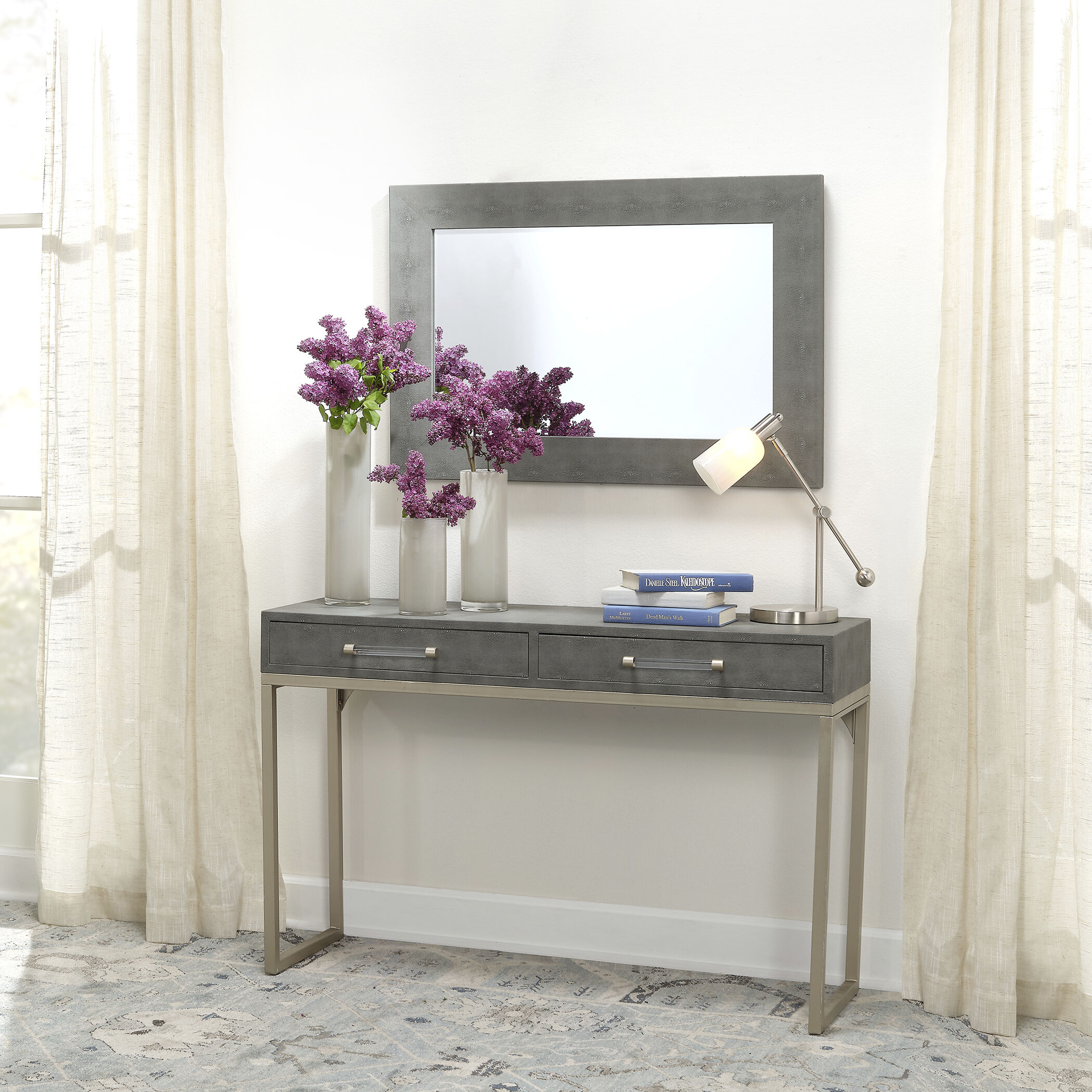 Structure 38 X 26 inch Grey Mirror