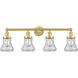 Bellmont 4 Light 33.5 inch Satin Gold Bath Vanity Light Wall Light in Clear Glass