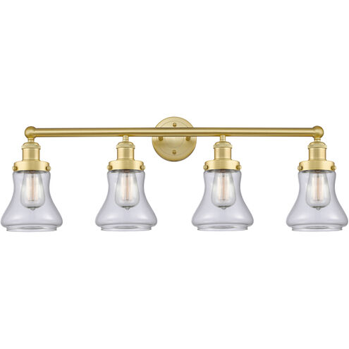 Bellmont 4 Light 33.5 inch Satin Gold Bath Vanity Light Wall Light in Clear Glass