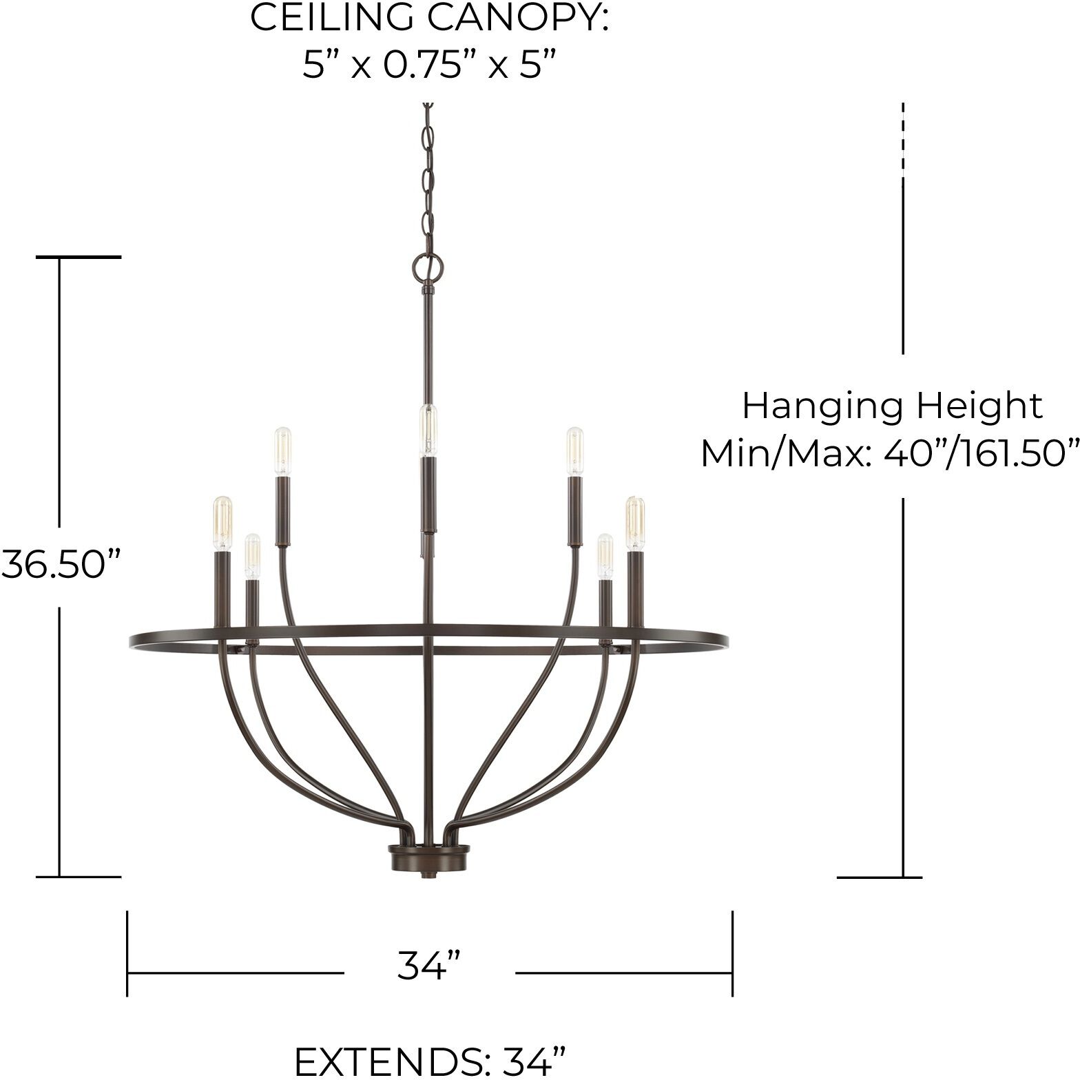 Greyson 8 Light 34 inch Matte Black Chandelier Ceiling Light