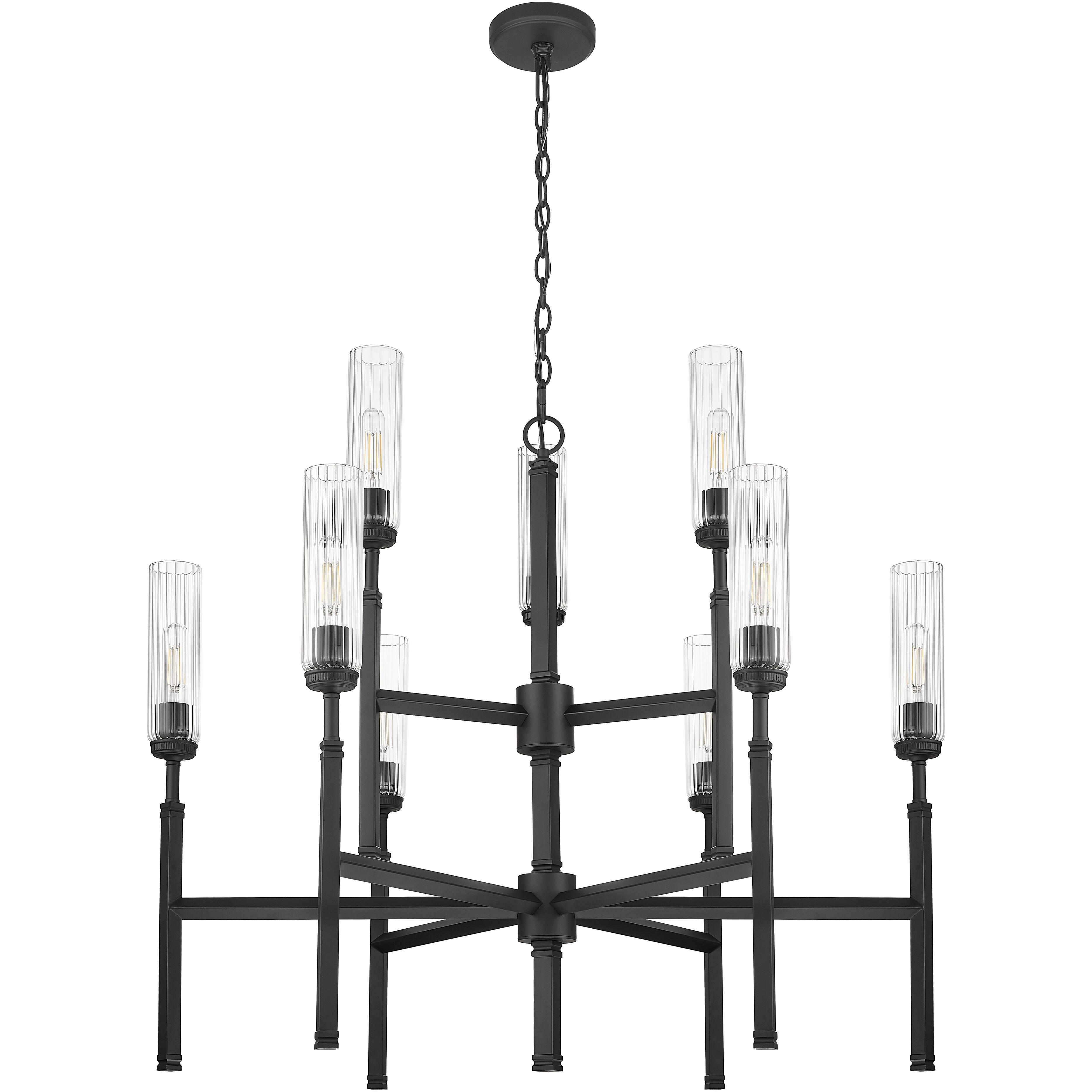 Esme 9 Light 38 inch Matte Black Chandelier Ceiling Light