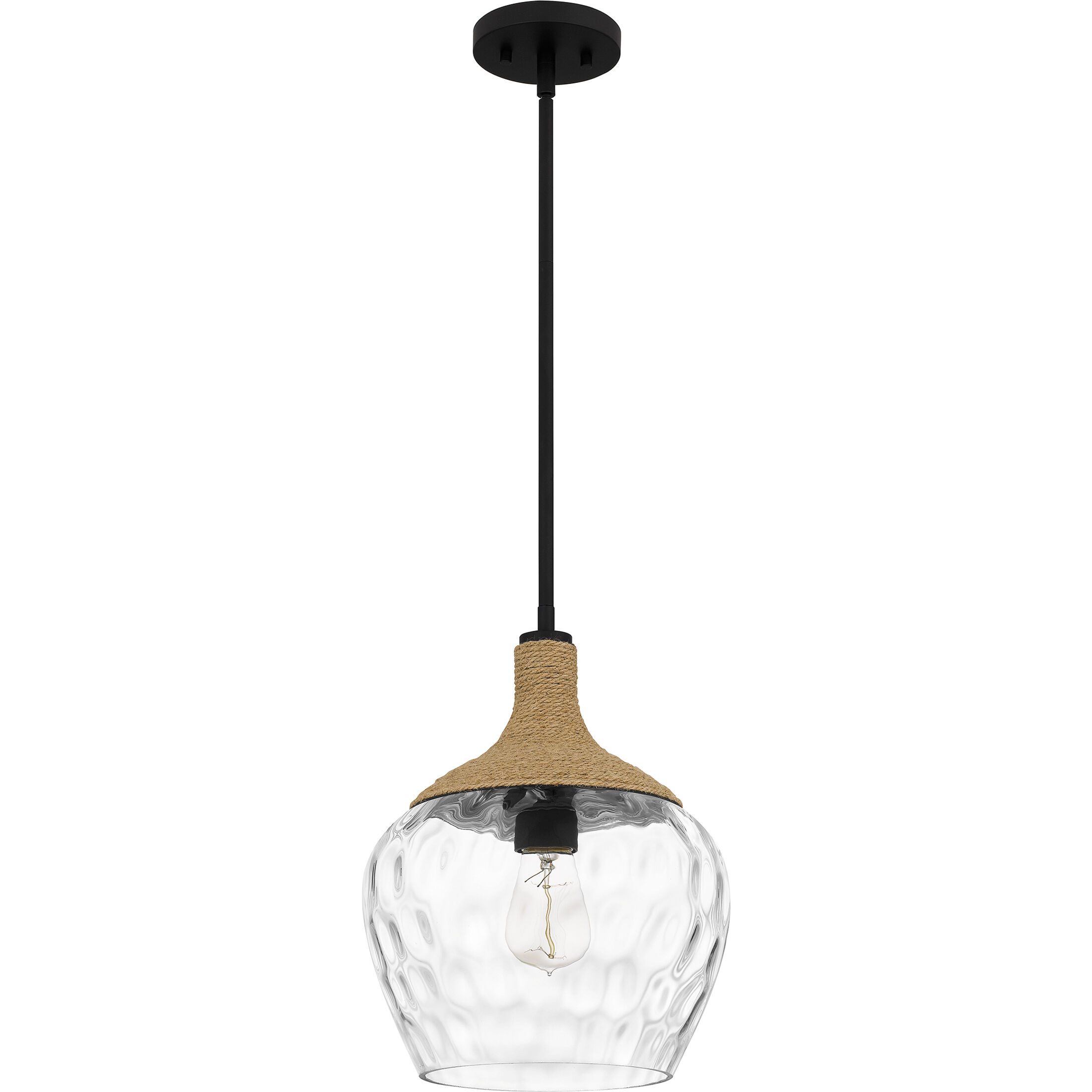 Royer 1 Light 12 inch Matte Black Mini Pendant Ceiling Light in Clear Glass