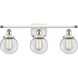 Ballston Beacon 3 Light 26 inch White and Polished Chrome Bath Vanity Light Wall Light in Clear Glass
